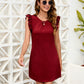 Ruffled Round Neck Mini Dress