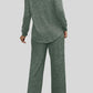 Ribbed Long Sleeve Top and Pocketed Pants Set