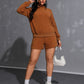 Long Sleeve Hoodie and Pocketed Shorts Set