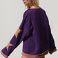 Double Take Star Patched Long Sleeve Sweatshirt