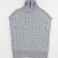 Cable Knit Turtleneck Short Sleeve Sweater