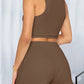 Full Size Round Neck Top and Drawstring Shorts Set