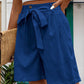 Tied High Waist Shorts with Pockets