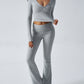 Devine Ruched Long Sleeve Top and Pants Set