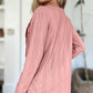 Slit Round Neck Long Sleeve T-Shirt