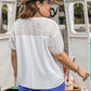 Plus Size Tie Neck Short Sleeve Blouse