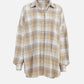 Plaid Collared Neck Dropped Shoulder Shirt