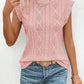 Eyelet Round Neck Cap Sleeve Top