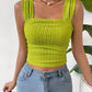 Full Size Textured Square Neck Wide Strap Tank