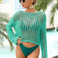 SO SUMMER Long Sleeve Round Neck Openwork Cover-Up