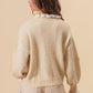 BiBi Ruffled Crochet Flower Dropped Shoulder Sweater - Brand BiBi