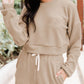 Ribbed Round Neck Long Sleeve Top and Shorts Set