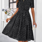 Printed Round Neck Short Sleeve Dress
