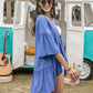 Lace Detail Tied Dropped Shoulder Cover Up