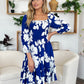 Double Take Full Size Floral Ruffle Hem Smocked Dress