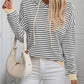Mandy Striped Long Sleeve Hooded Knit Top