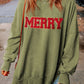 MERRY Side Slit Long Sleeve Sweatshirt