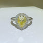 2 Carat Moissanite 925 Sterling Silver Teardrop Shape Ring