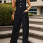 Beautiful Bea Pocketed Wide Strap Black Overalls