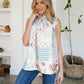 FAM-FAM Frill Printed Mock Neck Top