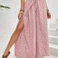 Tied Printed Wide Leg Pants