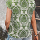 Printed Short Sleeve Blouse