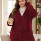 Plus Size Zip Up Long Sleeve Hooded Outerwear