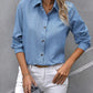 Button Up Collared Neck Long Sleeve Shirt
