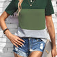 Color Block Round Neck Short Sleeve T-Shirt