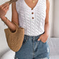 Openwork V-Neck Knit Vest