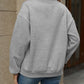 V-Neck Long Sleeve Dropped Shoulder Sweatshirt