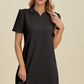 Double Take Full Size Texture Short Sleeve Dress