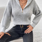 Honey Half Zip Dropped Shoulder Sweater