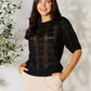 Ribbed Trim Round Neck Knit Top