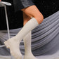 Round Toe Platform Woven Boots
