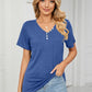 Decorative Button V-Neck T-Shirt