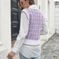 Plaid V-Neck Sweater Vest