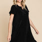Culture Code Full Size Short Sleeve Ruffled Asymmetric Hem Dress