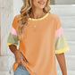 Lovelet Color Block Round Neck Half Sleeve T-Shirt