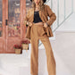 Lace Detail Collared Neck Top and Pants Set