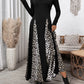 Perfee Leopard Square Neck Long Sleeve Maxi Dress