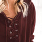 Lace-Up Dropped Shoulder Hoodie