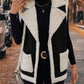 Full Size Contrast Open Front Sherpa Vest Coat