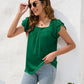 Full Size Ruffled Square Neck Cap Sleeve Blouse