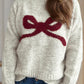 Bow Round Neck Long Sleeve Sweater