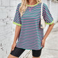 Lovelet Striped Round Neck Half Sleeve T-Shirt