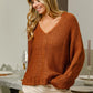 BiBi V-Neck Cable Knit Sweater - Brand BiBi