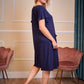 Plus Size Round Neck Short Sleeve Lounge Dress