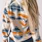 Geometric Snap Button Long Sleeve Jacket