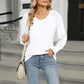 Full Size V-Neck Lantern Sleeve T-Shirt